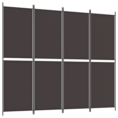 Kamerscherm met 4 panelen 200x220 cm stof bruin 2