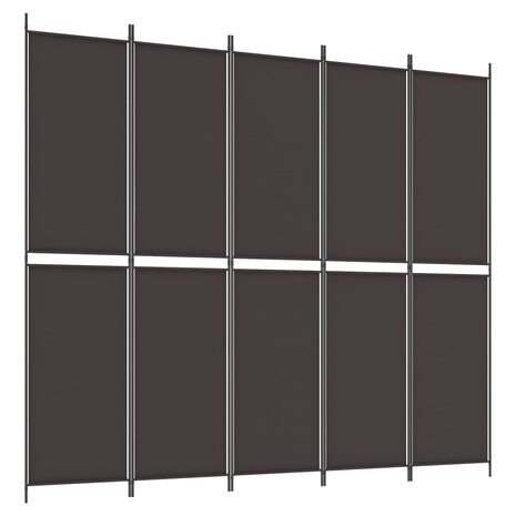 Kamerscherm met 5 panelen 250x220 cm stof bruin 2