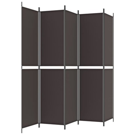 Kamerscherm met 5 panelen 250x220 cm stof bruin 5