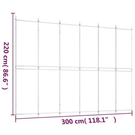 Kamerscherm met 6 panelen 300x220 cm stof zwart 7