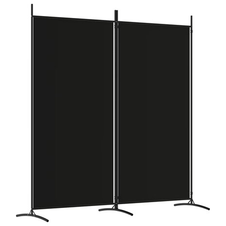 Kamerscherm met 2 panelen 175x180 cm stof zwart 2