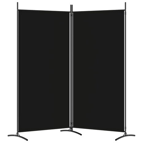 Kamerscherm met 2 panelen 175x180 cm stof zwart 5