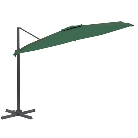 Zweefparasol met aluminium paal 400x300 cm groen 3