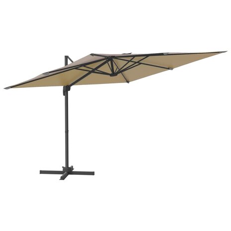 Zweefparasol met aluminium paal 300x300 cm taupe 2