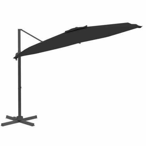 Zweefparasol met aluminium paal 400x300 cm zwart 3