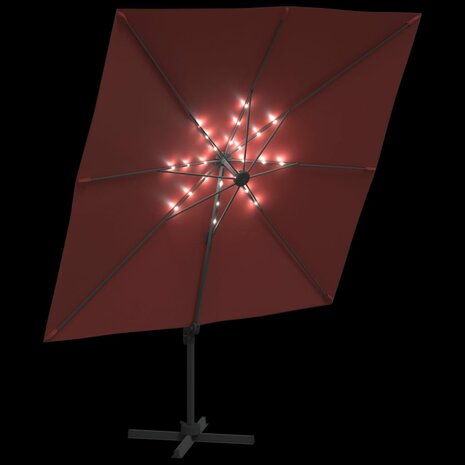 Zweefparasol met LED-verlichting 400x300 cm terracottakleurig 4