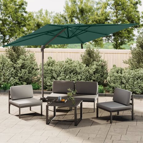 Zweefparasol met dubbele bovenkant 400x300 cm groen 1