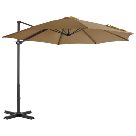 Zweefparasol met aluminium paal 300 cm taupe 1