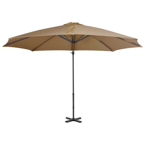 Zweefparasol met aluminium paal 300 cm taupe 2