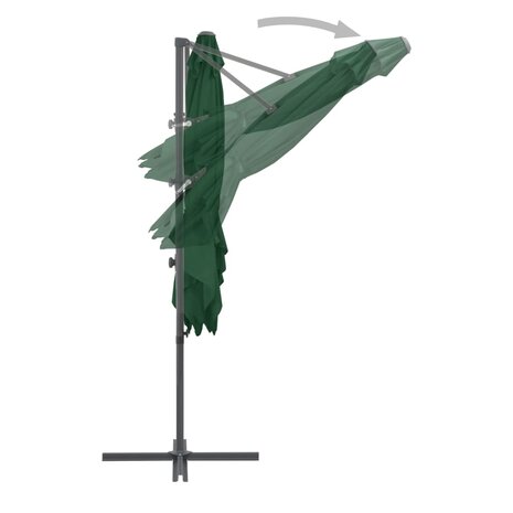 Zweefparasol met stalen paal 250x250 cm groen 5