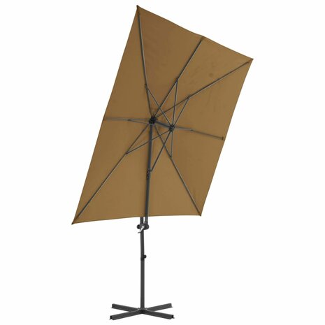 Zweefparasol met stalen paal 250x250 cm taupe 3