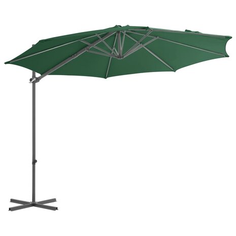 Zweefparasol met stalen paal 300 cm groen 2