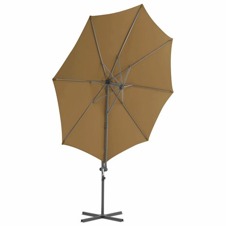 Zweefparasol met stalen paal 300 cm taupe 3