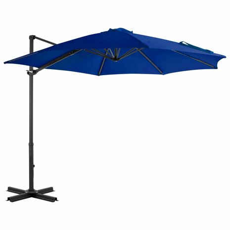 Zweefparasol met aluminium paal 300 cm azuurblauw 1