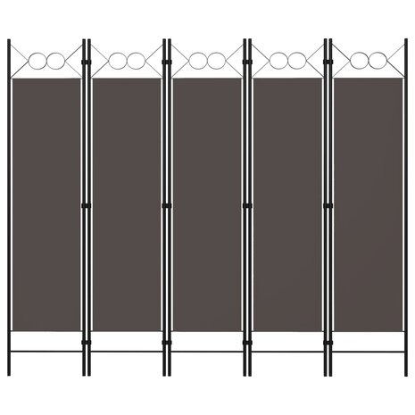 Kamerscherm met 5 panelen 200x180 cm antraciet 1