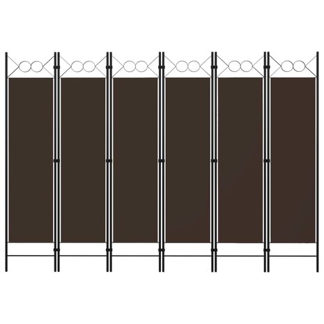 Kamerscherm met 6 panelen 240x180 cm bruin 1