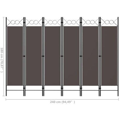 Kamerscherm met 6 panelen 240x180 cm antraciet 6