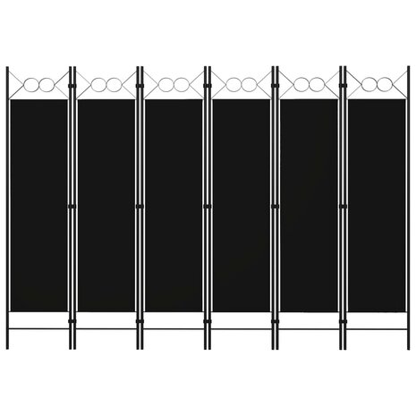 Kamerscherm met 6 panelen 240x180 cm zwart 1