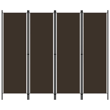 Kamerscherm met 4 panelen 200x180 cm bruin 1