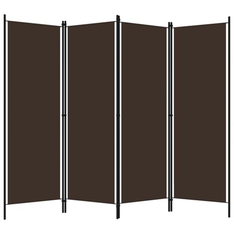 Kamerscherm met 4 panelen 200x180 cm bruin 2