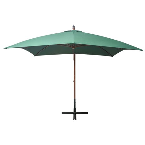 Zweefparasol met houten paal 300x300 cm groen 2