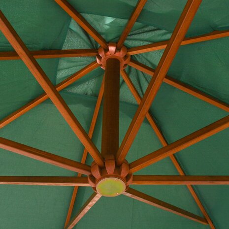 Zweefparasol met houten paal 300x300 cm groen 4