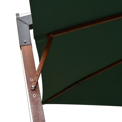 Zweefparasol met houten paal 300x300 cm groen 5