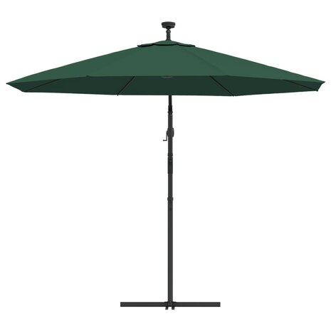 Zweefparasol met LED-verlichting en metalen paal 300 cm groen 7