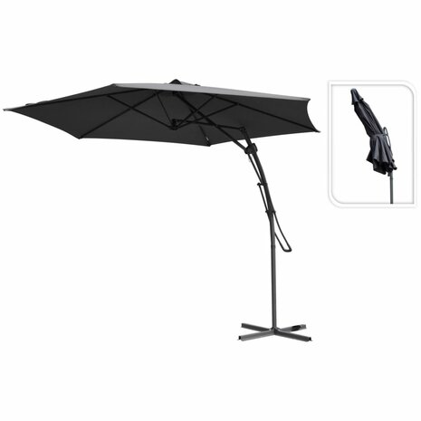 ProGarden Zweefparasol 300 cm donkergrijs 1