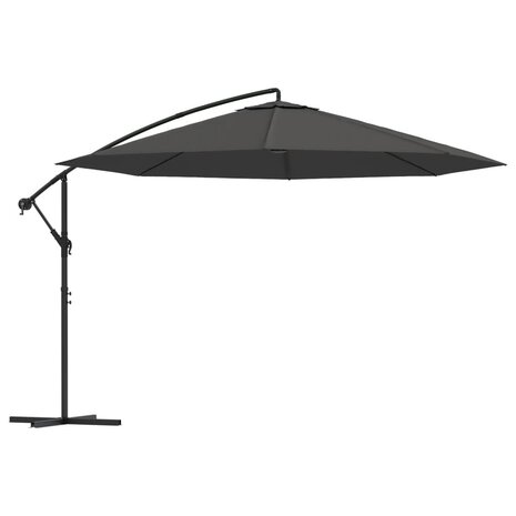 Zweefparasol met aluminium paal 350 cm antraciet 2