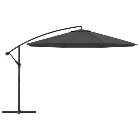 Zweefparasol met aluminium paal 350 cm antraciet 3