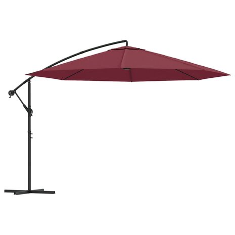 Zweefparasol met aluminium paal 350 cm bordeauxrood 2