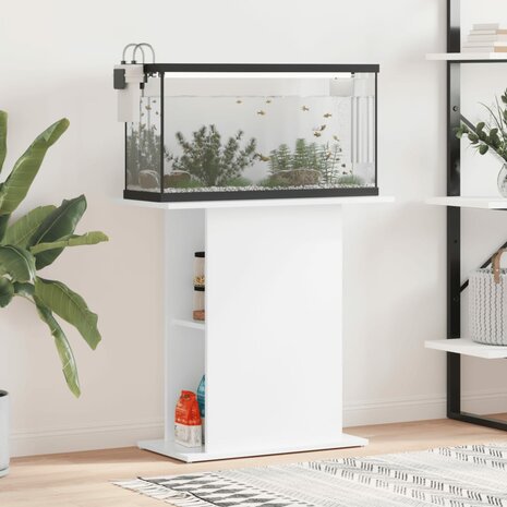 Aquariumstandaard 75x36x72,5 cm bewerkt hout hoogglans wit 1