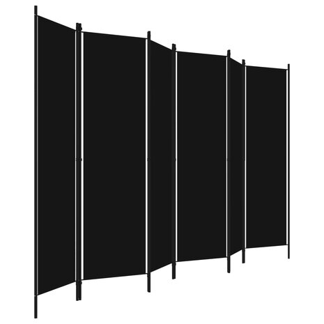 Kamerscherm met 6 panelen 300x180 cm zwart 3