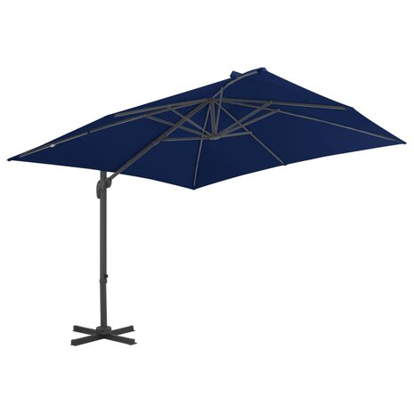 Zweefparasol met aluminium paal 3x3 m azuurblauw 2