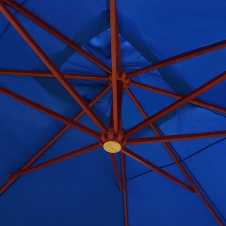 Zweefparasol met houten paal 400x300 cm blauw 7