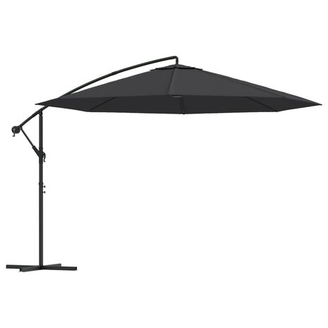 Zweefparasol met aluminium paal 350 cm zwart 2