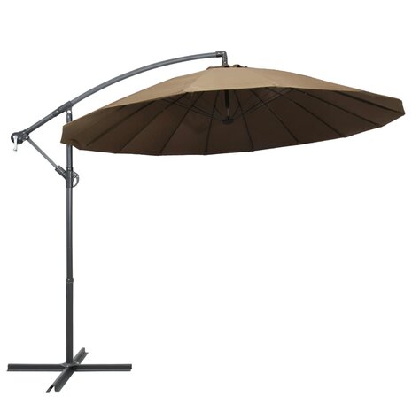 Zweefparasol met aluminium paal 3 m taupe 1