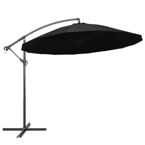 Zweefparasol met aluminium paal 3 m zwart 1