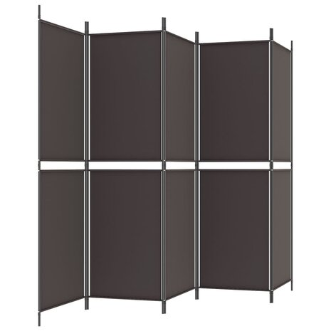 Kamerscherm met 5 panelen 250x180 cm stof bruin 5