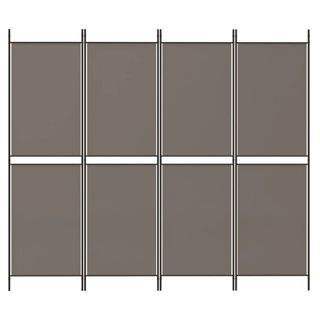 Kamerscherm met 4 panelen 200x200 cm stof antracietkleurig 3