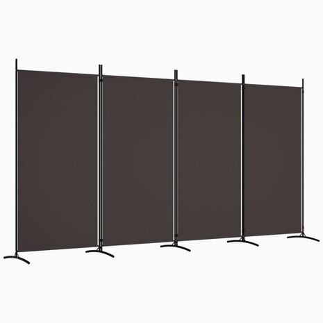 Kamerscherm met 4 panelen 346x180 cm stof bruin 2