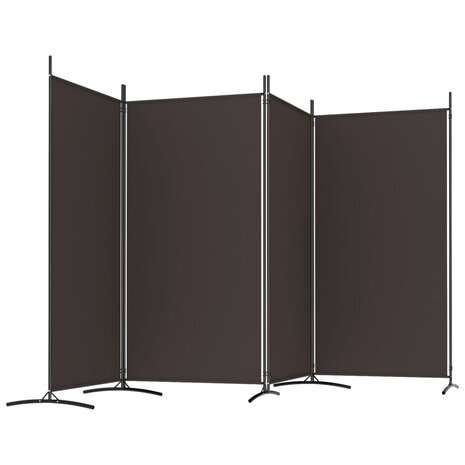 Kamerscherm met 4 panelen 346x180 cm stof bruin 5