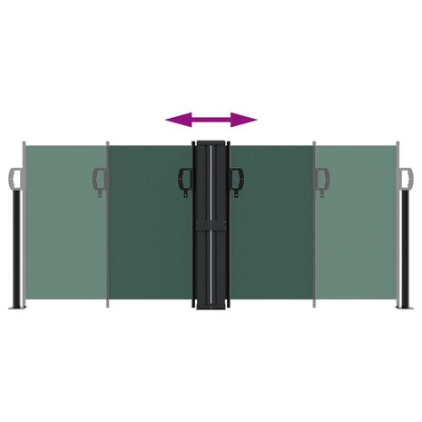 Windscherm uittrekbaar 100x600 cm donkergroen 5
