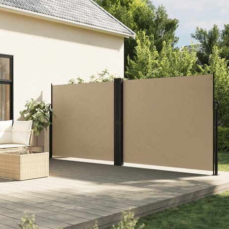 Windscherm uittrekbaar 160x600 cm beige 1