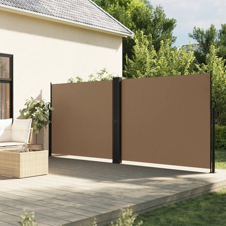 Windscherm uittrekbaar 160x600 cm taupe 1