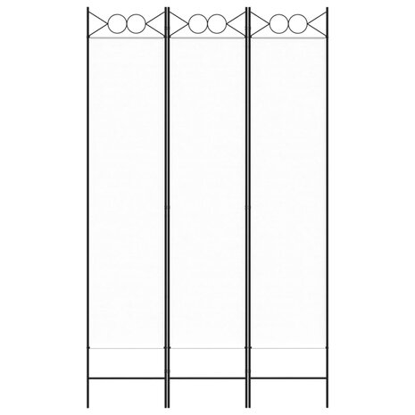 Kamerscherm met 3 panelen 120x200 cm stof wit 3
