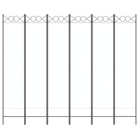 Kamerscherm met 6 panelen 240x200 cm stof wit 3