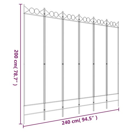 Kamerscherm met 6 panelen 240x200 cm stof bruin 8