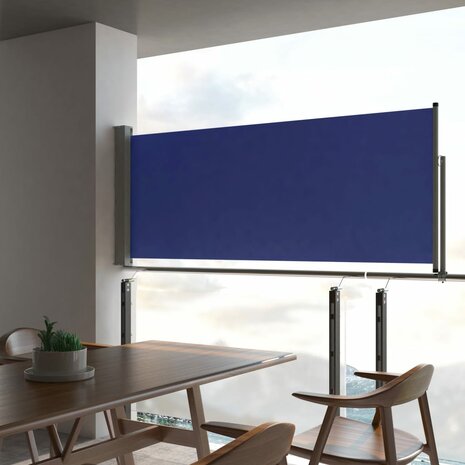 Tuinscherm uittrekbaar 100x300 cm blauw 1